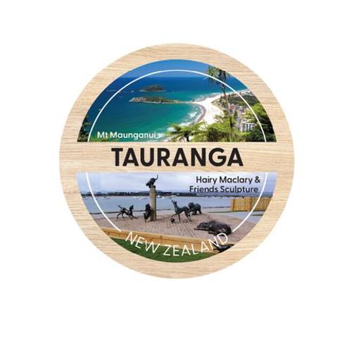 Magnet Tauranga/Mt M Round Wooden 70 Mm