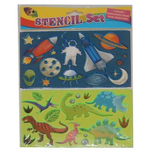 Stencil 2 Piece Space & Dinosaur