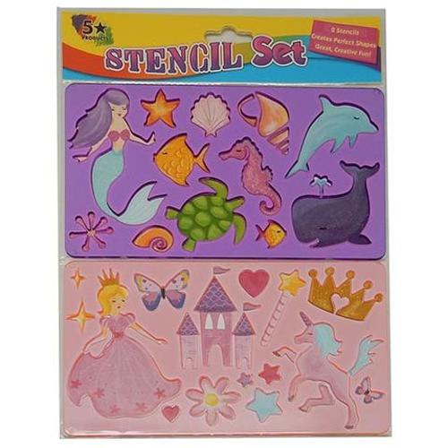 Stencil 2 Piece Princess & Mermaid