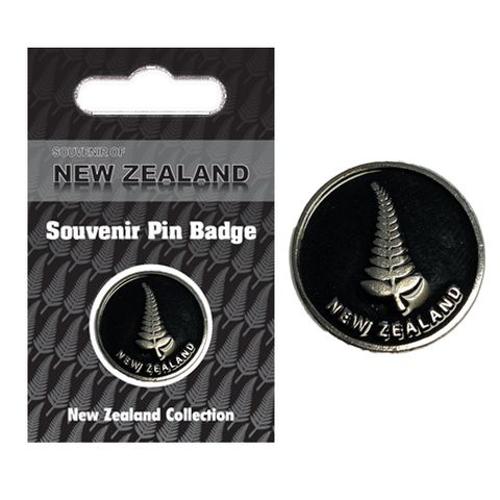 Souvenir Pin Badge Silver Fern