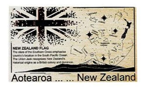 Postcard Wooden NZ Flag