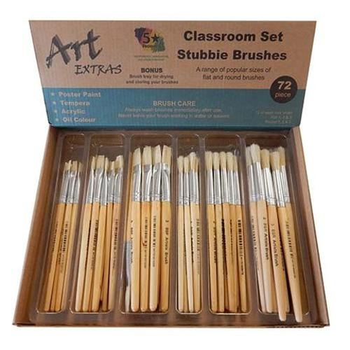 Art Extra Stubbie Brush Classroom Set 72 Pcs