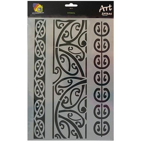 Art Extra Stencil A4 Maori Designs