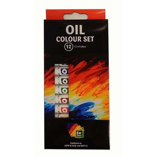 Oil Colour Paints - Set Of 12x12 Ml