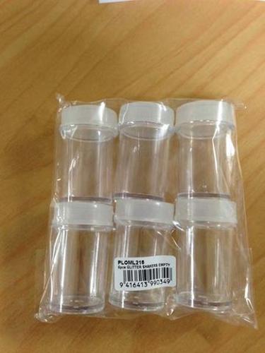 Glitter Shakers Empty 6 Pce