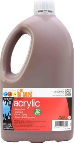 Student Acrylic Burnt Umber 2 Litre