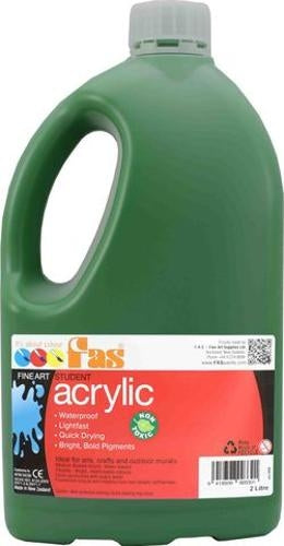 Student Acrylic Green Dark 2 Litre