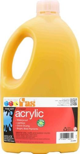 Student Acrylic Warm Yellow 2 Litre