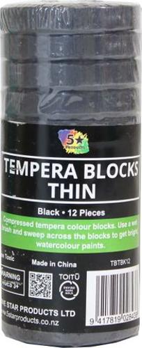 Tempera Block Thin Cyan 12 Pcs