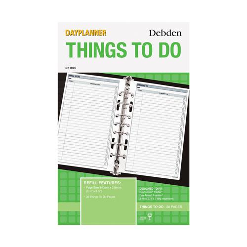 Debden Dayplanner Desk Things to Do Refill