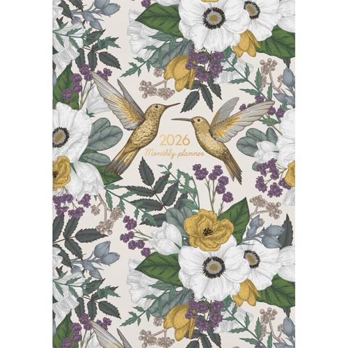 Collins Designer A4 Monthly Planner Floral Numbers 2026 - Smartfox