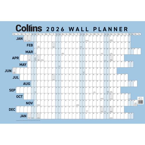 Collins Wallplanner Large 700 X990mm Unlaminated 2026 - Smartfox