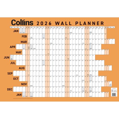 Collins Wallplanner A3 Unlaminated 2026 - Smartfox