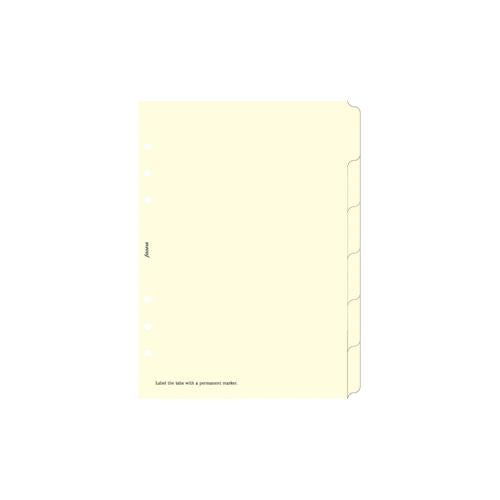 Filofax Accessory Dividers Blank 6 Tabs A5 Cotton Cream