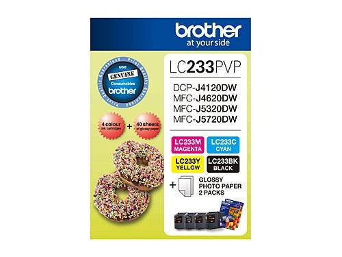 LC233 / LC 233 / LC233PVP Value Pack Brother Original Cartridge
