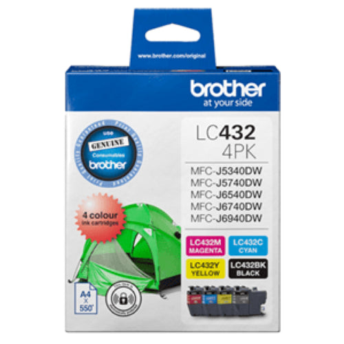 Brother LC432 Original 4 Colour Ink Pack (B, C, M, Y)