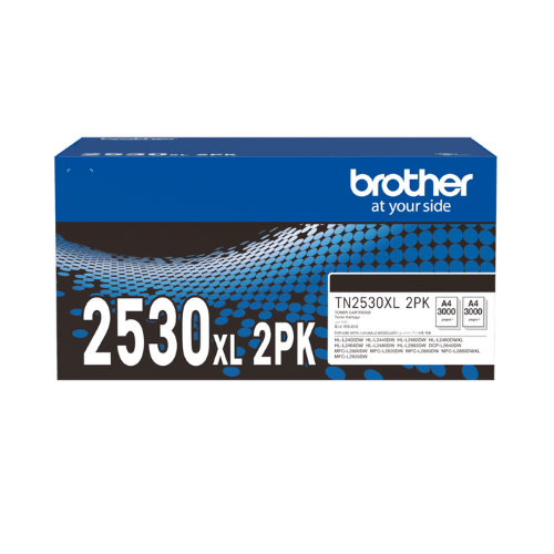 Brother TN2530XL Genuine Black Toner, 2's pack
