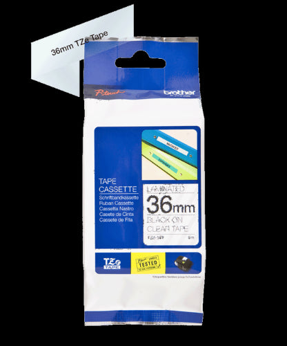 Brother TZe161 36mm TZ Tape Black on Clear