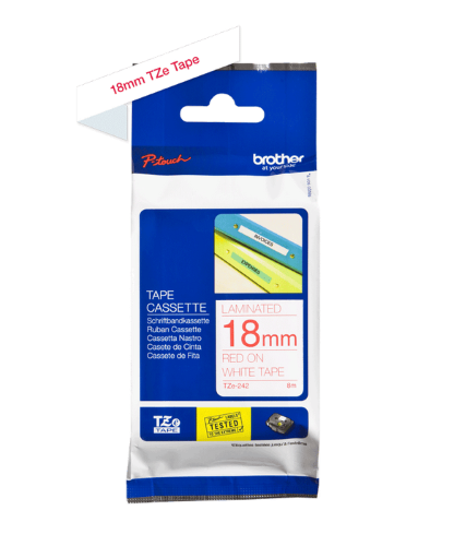 Brother TZe242 18mm TZ Tape Red on White