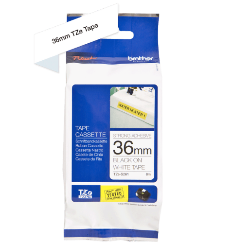 Brother Tape Black on White TZES261