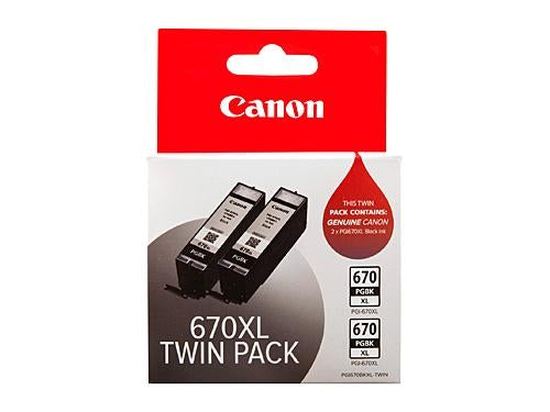 PGI670 / PGI670XL / PGI 670XL Black Original Canon Cartridge - Twin Pack