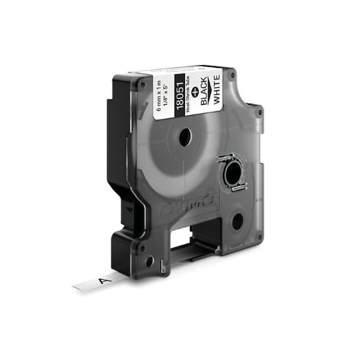 Dymo 18051 Genuine Rhino Tube Heat-Shrink Tube Labels 6mm, Black on White