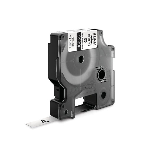 Dymo 18053 Genuine Rhino Tube Heat-Shrink Industrial Labels, 9mm Black on White