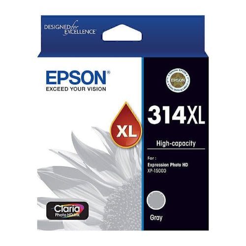 Epson 314 High Yield Gray Ink Cartridge, Original