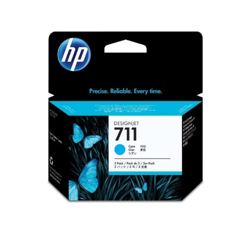 HP 711 Cyan Genuine Ink, 29ml, 3's Pack (CZ134A)