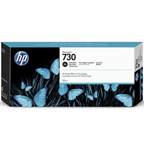 HP 730 DesignJet Photo Black Genuine Ink Cartridge, 300ml (P2V73A)