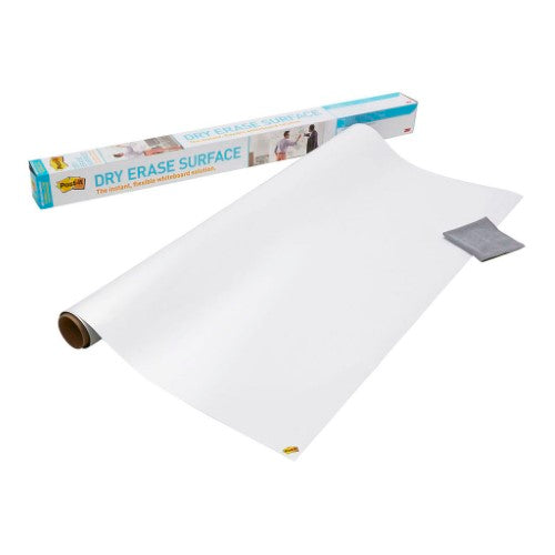 3M Post-it Dry Erase Surface 6x4, ideal for easy installation on various surfaces, stain-proof and customizable for creative use.