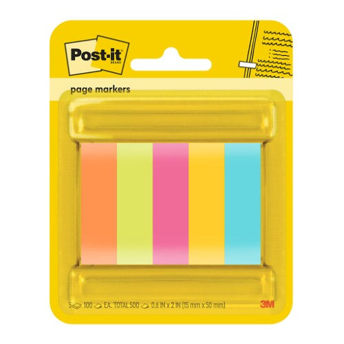 Vibrant 3M Post-it Pagemarkers in Cape Town colors for organizing, indexing, and annotating documents, 5 pads included.