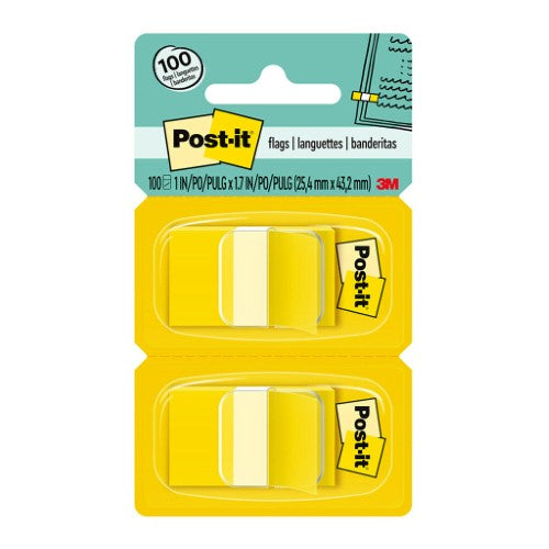 Yellow sticky flags for organizing documents, highlighting notes, and marking pages, in a convenient twin pack.
