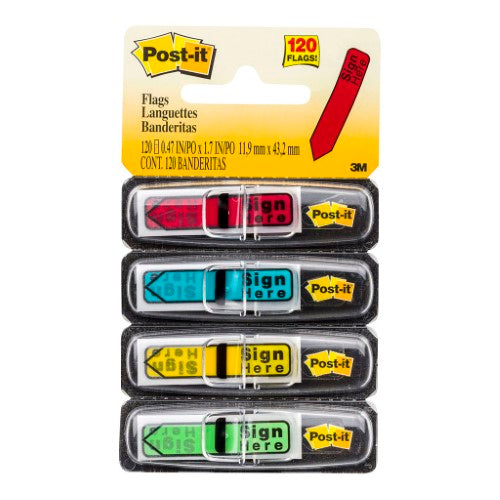 3M Post-it Arrow Flag Sign Here 684-SH Pkt/120