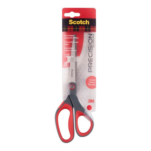 Scotch Precision Scissors 1448: 8-inch stainless steel scissors with soft grip, ideal for crafts and professional use.