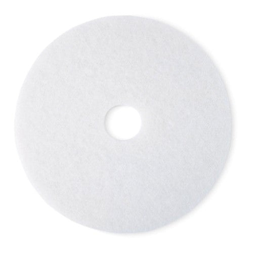 3M Super Polish Pad 4100, 406mm, white pads for polishing wood floors, removing scuffs and enhancing shine, pack of 5.