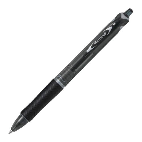 Set of 12 Pilot Acroball Fine Black pens featuring ergonomic grips and smooth 0.7mm fine tips for precise writing.