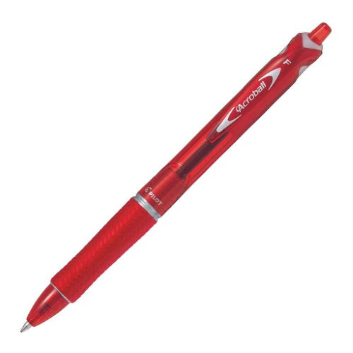 Set of 12 Pilot Acroball Fine Red Pens with 0.7mm tips for smooth writing and ergonomic comfort.