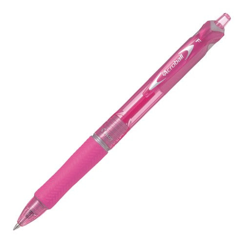 Set of 12 Pilot Acroball Fine Pink pens with 0.7mm tips for smooth, precise writing and ergonomic grip.