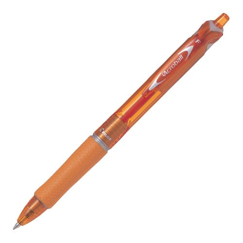 Set of 12 Pilot Acroball Fine Light Orange pens featuring ergonomic grips and 0.7mm fine tips for smooth, precise writing.