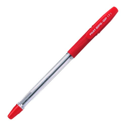 Set of 12 Pilot BPS-GP Fine Red Ballpoint Pens featuring 0.7mm fine tip, ergonomic grip, and durable tungsten carbide ball.