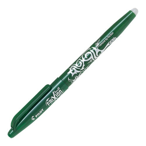 Set of 12 Pilot Frixion Ball Green gel pens with erasable ink for precise, smooth writing and easy mistake correction.