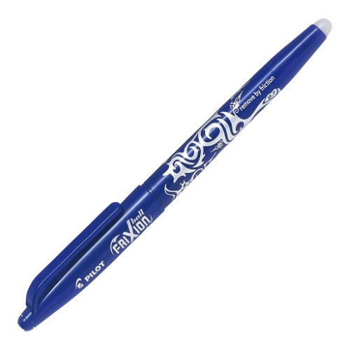 Set of 12 Pilot Frixion Ball Blue gel pens with erasable thermo-sensitive ink and 0.7mm fine tips for smooth writing.