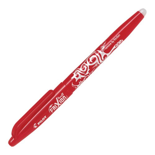 Set of 12 Pilot Frixion Ball Red gel pens with erasable ink, ideal for precise writing and instant corrections.
