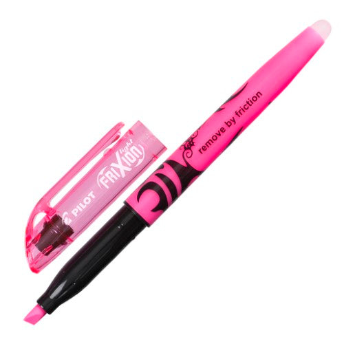 Pilot Frixion Highlighter 6 Pack featuring erasable neon colors for highlighting, erasing, and re-highlighting notes.