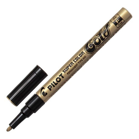 Fine tip Pilot Marker Paint in glossy gold, perfect for intricate designs on various surfaces.