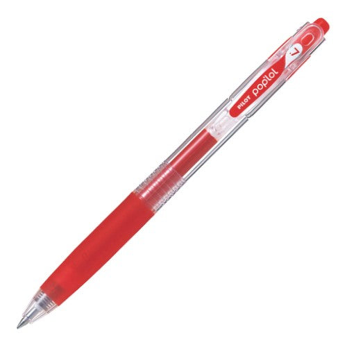 Set of 12 vivid red Pilot Pop'Lol gel pens with 0.7mm tips, ideal for detailed coloring and crafting.