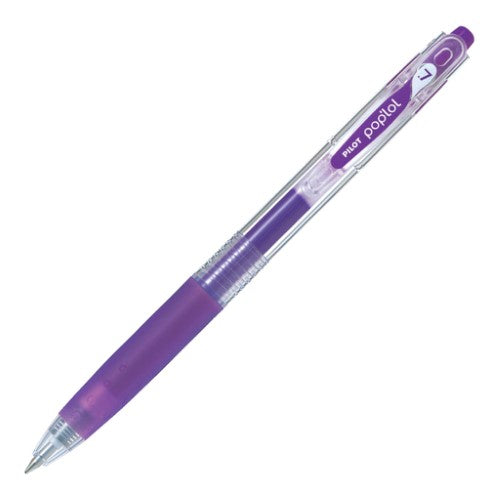 Set of 12 Pilot Pop'Lol 0.7 Violet gel pens in vibrant colors, perfect for detailed art and writing projects.