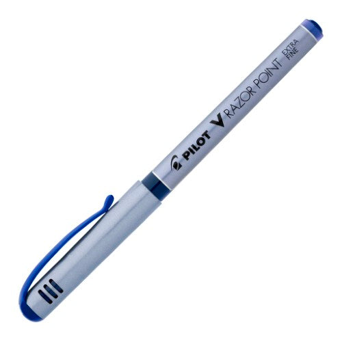 Set of 12 Pilot V-Razor Blue 0.4mm pens with durable tips for smooth, precise writing and drawing.