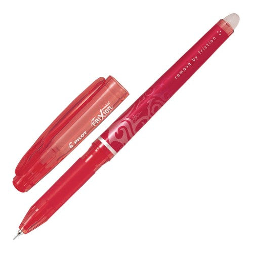 Set of 12 Pilot Frixion Point 0.4 Red pens with erasable thermo-sensitive gel ink for precise writing and clean corrections.